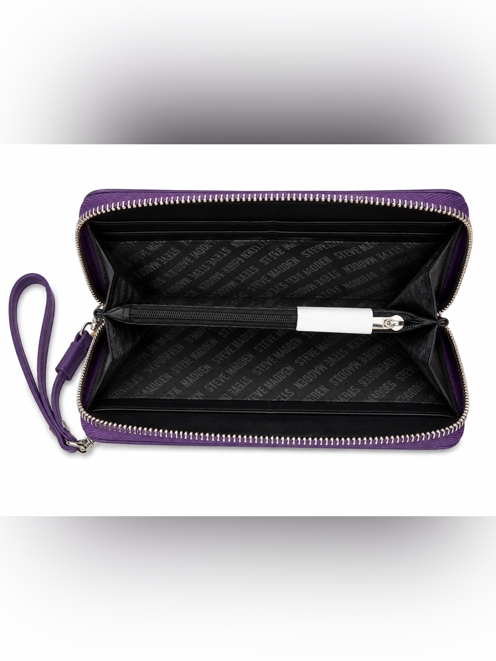 Steve Madden Purple Zip-Around Wristlet with Detachable Strap - Picture 4 of 6